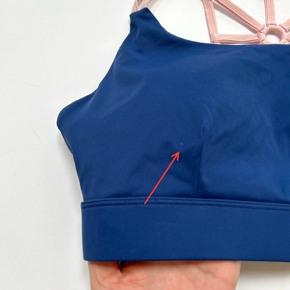 Sol & Mane Alexandria Strappy Two Tone Bra in Royal Blue & Blush, Size Medium - Picture 12 of 12